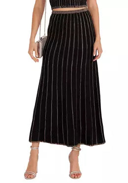 Celia Stripe Midi Skirt